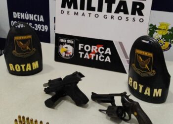 Rotam prende dois homens e apreende armas de fogo e munições em Sorriso