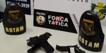 Rotam prende dois homens e apreende armas de fogo e munições em Sorriso