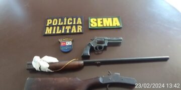Sema-MT e Polícia Militar apreendem armas de fogo durante fiscalização de rotina na Transpantaneira