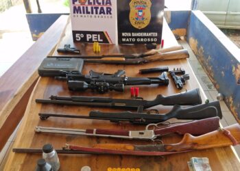 Operação prende cinco em flagrante e apreende oito armas de fogo em garimpo