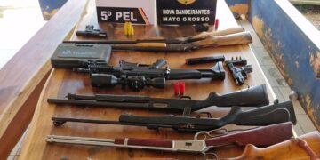 Operação prende cinco em flagrante e apreende oito armas de fogo em garimpo