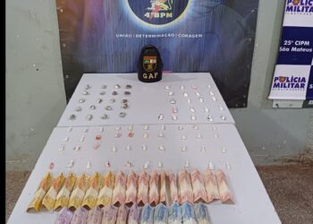 Polícia Militar prende suspeitos por tráfico e apreende 80 porções de drogas escondidas em terreno baldio