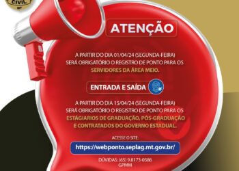 Servidores da área meio, contratados e estagiários passam a registrar frequência no trabalho a partir do mês de abril