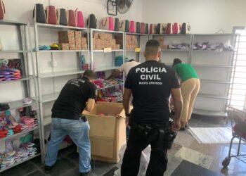 Polícia Civil e Procon Estadual apreendem centenas de pares de chinelos falsificados