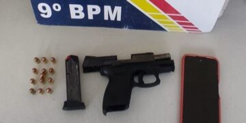 Condenado por homicídio é preso pela Polícia Militar com arma de fogo furtada