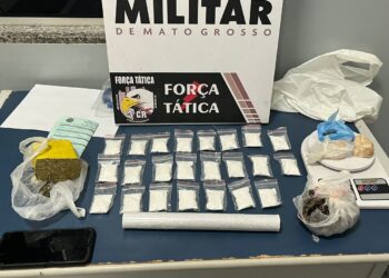 Polícia Militar conduz duas pessoas em flagrante por tráfico de drogas em Sinop