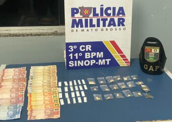 Homem é preso pela Polícia Militar com 41 porções de drogas em Sinop