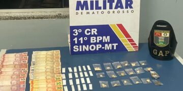 Homem é preso pela Polícia Militar com 41 porções de drogas em Sinop