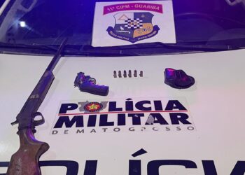 Homem é preso pela Polícia Militar por porte ilegal de arma em Colniza