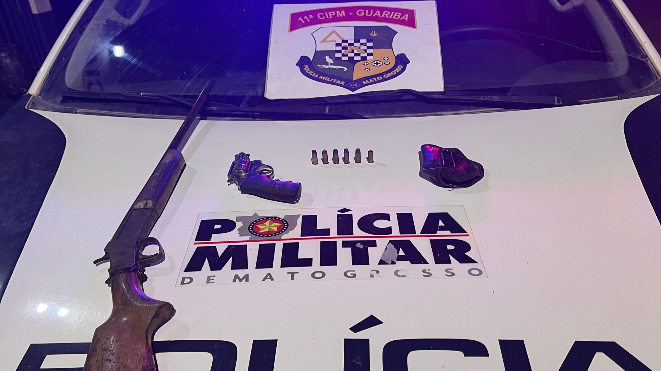 Homem é preso pela Polícia Militar por porte ilegal de arma em Colniza
