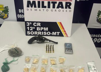 Adolescente é apreendido em flagrante com arma de fogo e drogas durante abordagem em Sorriso
