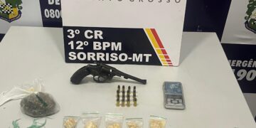 Adolescente é apreendido em flagrante com arma de fogo e drogas durante abordagem em Sorriso
