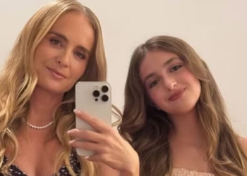 Angélica curte noite de festa com a caçula, Eva, e elogia a filha: ‘Minha parceirinha!