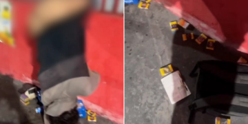 Bandido rouba cigarros e cerveja no CPA e fica entalado em grade de portão; Veja o vídeo