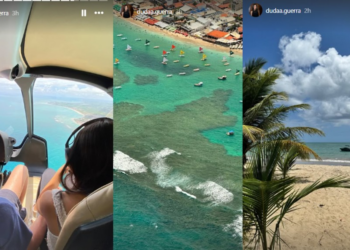 Benício, filho de Huck e Angélica, passeia de helicóptero com a namorada: ‘Pernambuco’