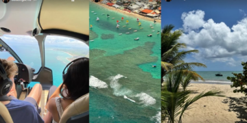 Benício, filho de Huck e Angélica, passeia de helicóptero com a namorada: ‘Pernambuco’