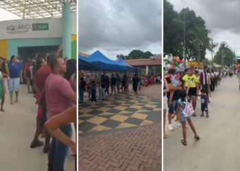 Visitantes fazem fila no Aquário Municipal; vídeo