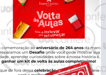 Faber-Castell não tem campanha com quiz que libera prêmios; é golpe