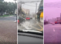VÍDEOS – Temporal deixa Centro de Cuiabá alagado na tarde deste sábado