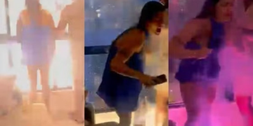 VÍDEO – Turista é atingida por fogos de artifício na virada do ano dentro de apartamento