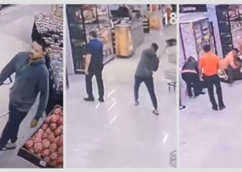 Homem tentar matar funcionário de supermercado com golpe de pá na cabeça