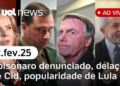 Bolsonaro recua e cita Mauro Cid; Augusto Heleno após denúncia, popularidade de Lula e+  UOL News 22/02/25