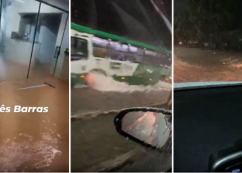 Temporal transforma ruas e avenidas de Cuiabá em rios; veja vídeos