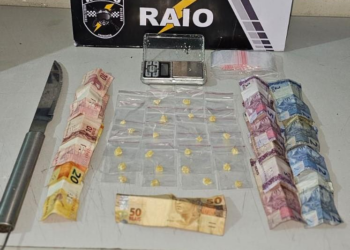 Companhia Raio prende três pessoas por tráfico e apreende 39 porções de drogas em Cuiabá