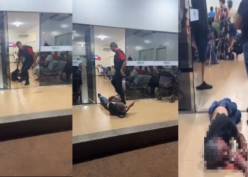 Segurança arrasta e espanca homem dentro de UPA em MT; veja vídeo