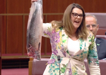 Senadora da Austrália leva salmão podre para sessão do Parlamento em protesto