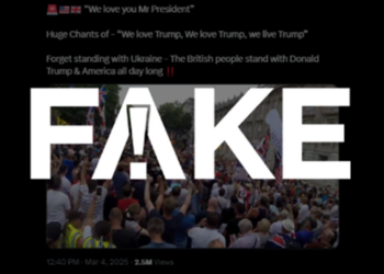 É #FAKE que vídeo de ato a favor de Trump no Reino Unido seja contra a Ucrânia; gravação é de 2018