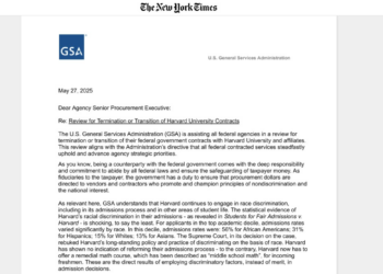 Trump X Harvard: carta do governo dos EUA pede que agências federais encerrem contratos com a universidade, diz jornal