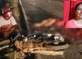 Carreta atropela moto e esmaga mulher na BR-364