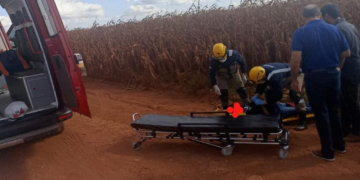 Corpo de Bombeiros socorre mulher vítima de capotamento em zona rural de Lucas do Rio Verde