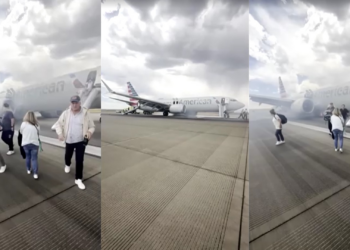 Avião é evacuado após falha no trem de pouso e princípio de incêndio nos EUA