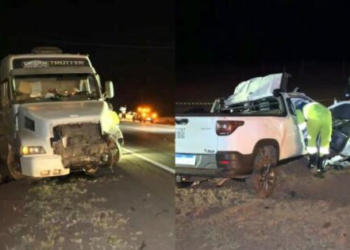 Motorista de Strada invade a contramão e bate de frente com carreta