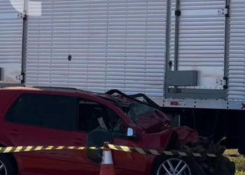 Acidente entre caminhão e Golf na BR-163 deixa um morto