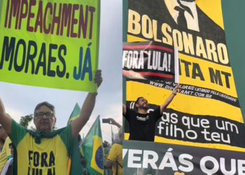 Bolsonaristas lotam Praça do Choppão e pedem impeachment de Lula e Alexandre de Moraes