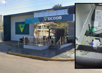 Bandidos arrombam agência do Sicoob e levam R$ 280 mil