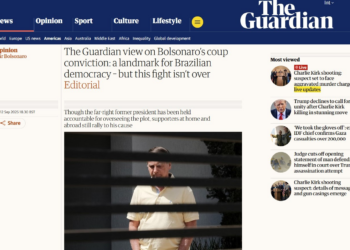 'Marco para a democracia brasileira, mas a luta não acabou': em editorial, 'Guardian' apoia a condenação de Bolsonaro