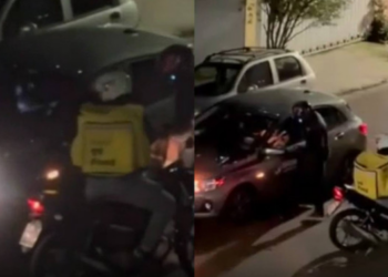 Bandido em moto rouba celular e atira para obrigar vítima a revelar senha