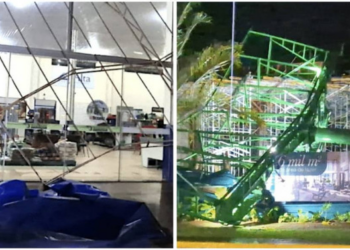 Vídeos: Temporal derruba painéis, árvores e deixa Sinop sem luz