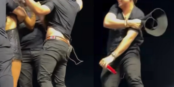 Fã invade palco e morde Natanzinho Lima em show