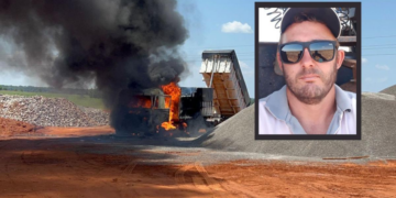 Caminhão encosta em fiação elétrica e motorista morre eletrocutado; veja vídeo