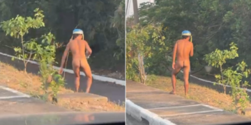 Homem é flagrado pelado na Fernando Corrêa