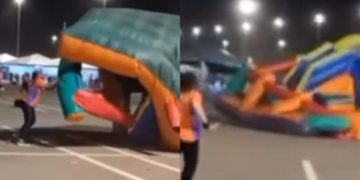 Vendaval atinge parque de MT, arrasta brinquedos e deixa crianças feridas; veja vídeo