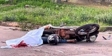 Moto invade preferencial, bate em caminhão e mata homem em Guarantã do Norte