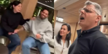 Zé Felipe toma 'bronca' de pai de Ana Castela ao beijar a cantora em público