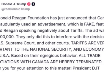 Trump diz que está encerrando negociações comerciais com o Canadá