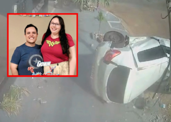 Vídeo mostra Sandero em alta velocidade antes de batida com Mercedes em Cuiabá; casal morreu